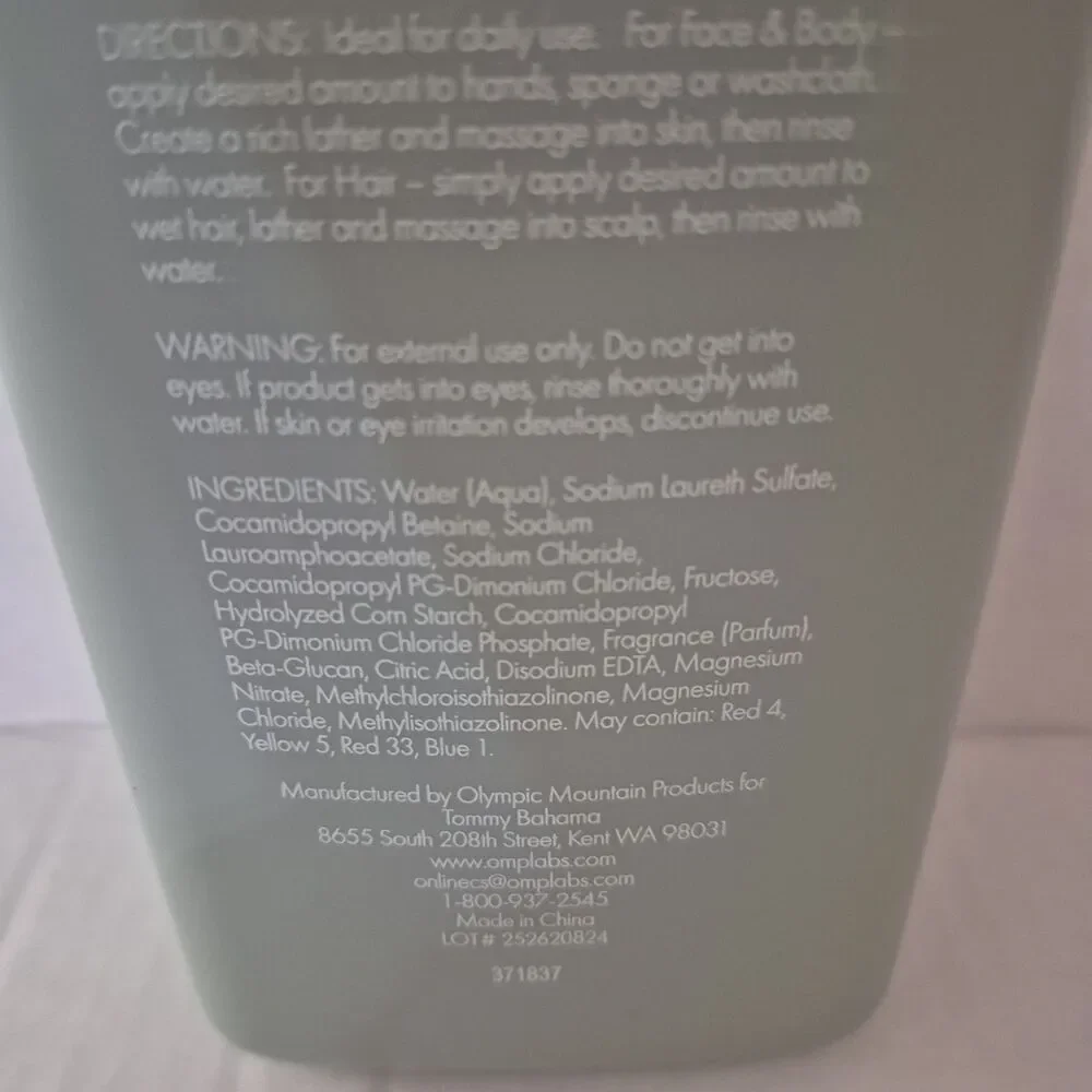 Tommy Bahama 3-in-1 All Over Wash Sandalwood Special Edition Body Hair Face...